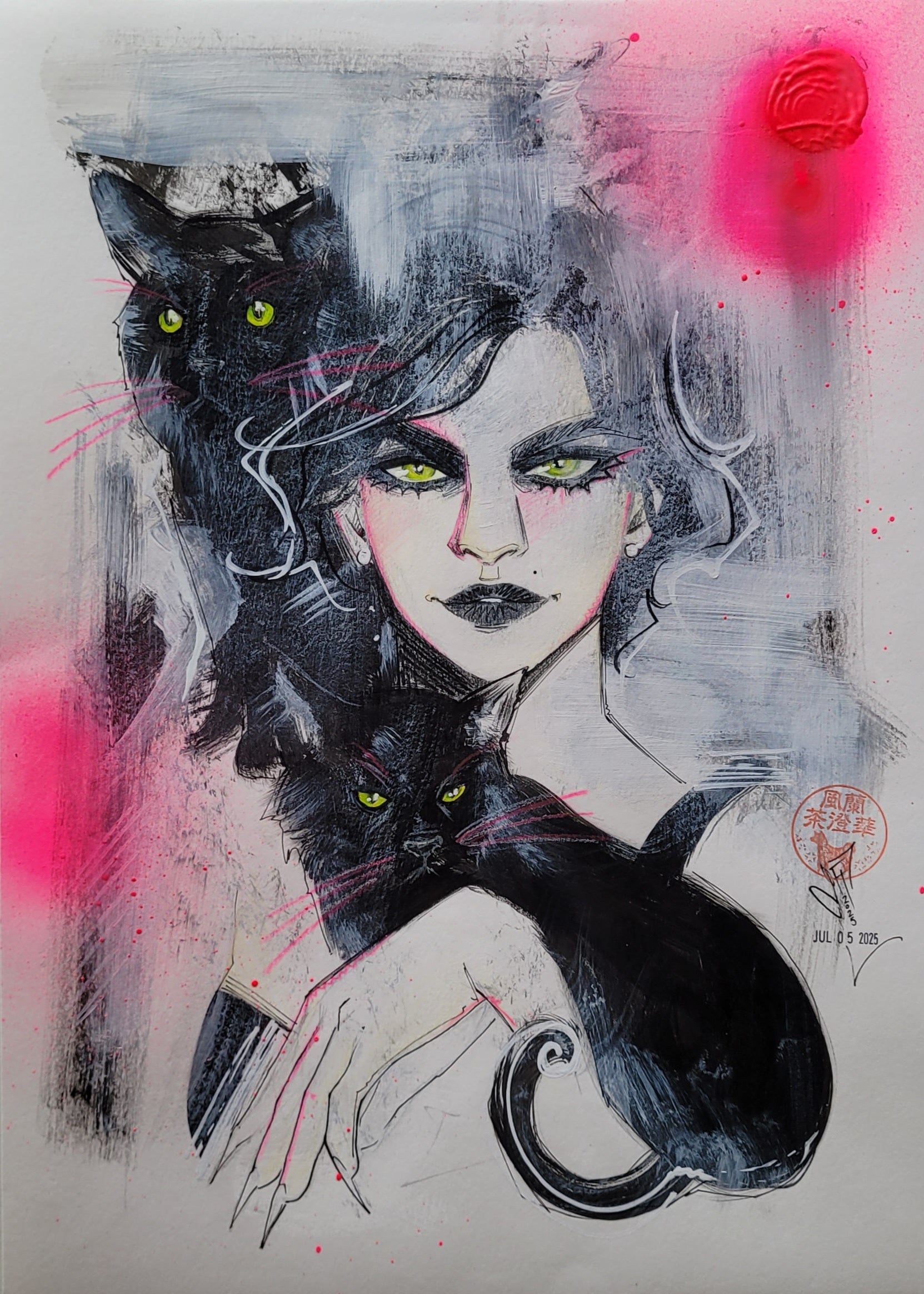 Francesca Fantini Original Art Catwoman Illustration