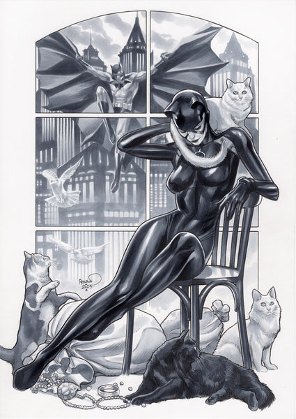Paul Renaud Original Art Catwoman DC Females Collection Illustration