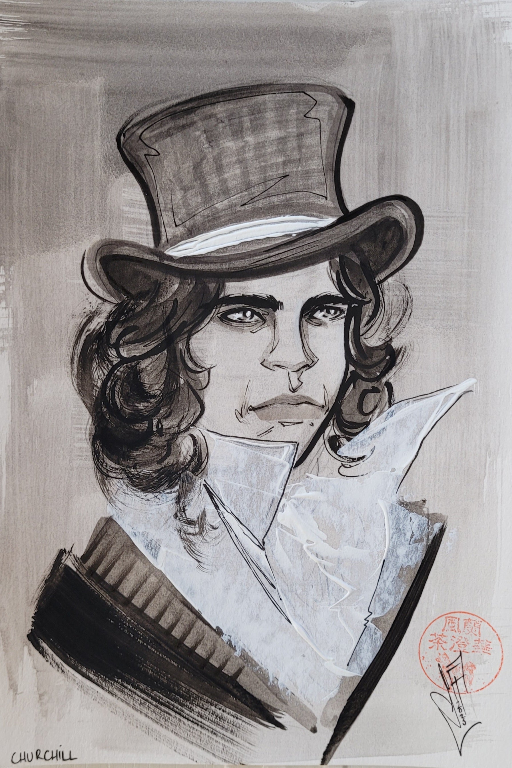 Francesca Fantini Original Published Upper Deck Chruchill Art