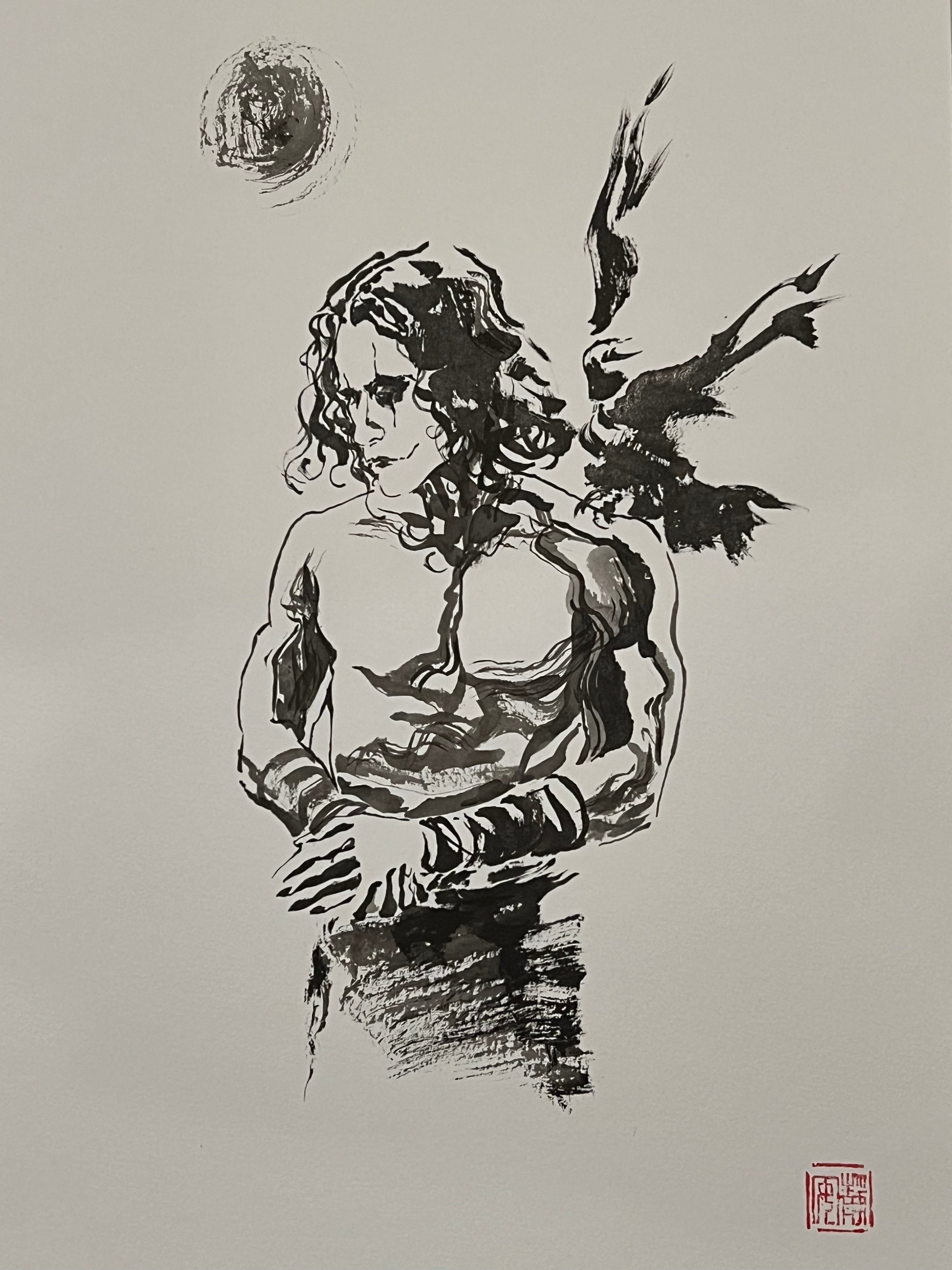 David Mack Original Art The Crow, in Memory of Brandon Lee Tribute 4 2025