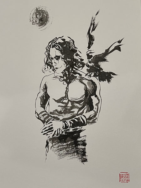 David Mack Original Art The Crow, in Memory of Brandon Lee Tribute 4 2025