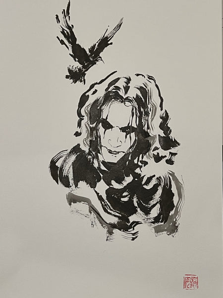 David Mack Original Art The Crow, in Memory of Brandon Lee Tribute 5 2025