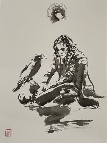 David Mack Original Art The Crow, in Memory of Brandon Lee Tribute 1 2025