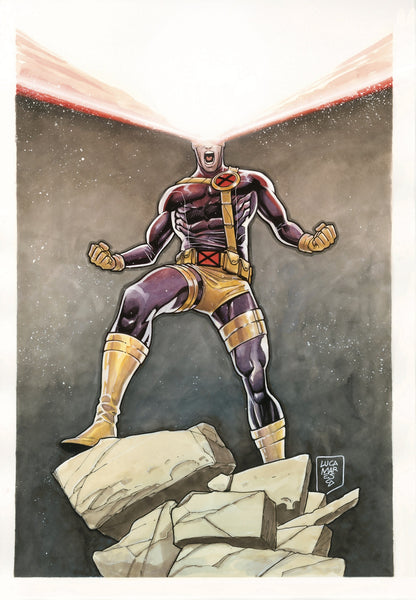Luca Maresca Original Art Cyclops Panini Marvel Anthology Trading Card