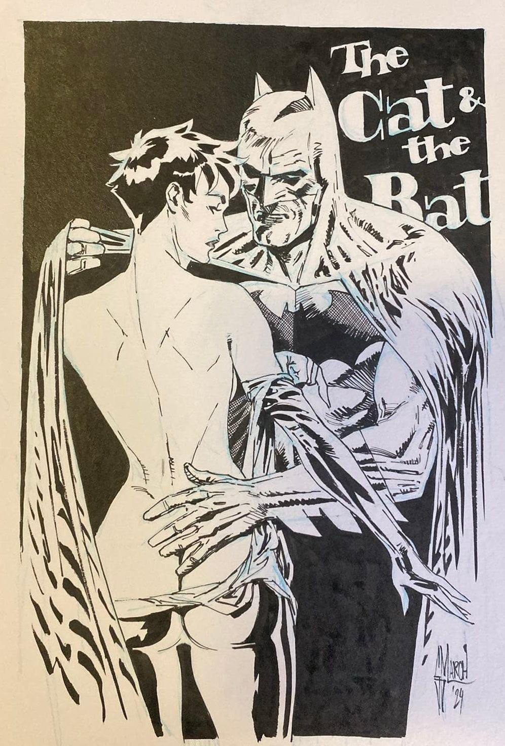 Guillem March Original Art Batman & Catwoman Illustration 4