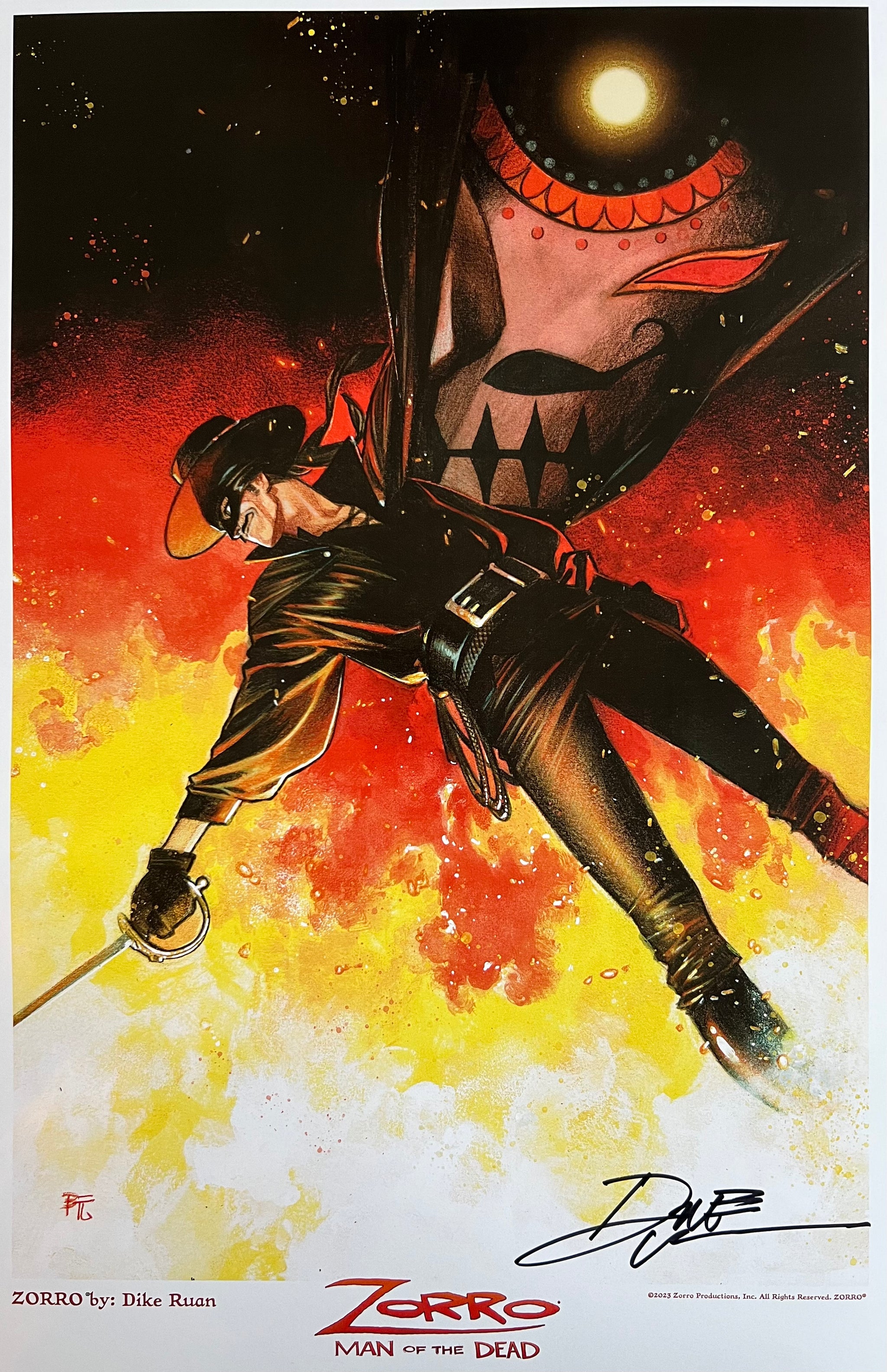 SIGNED Zorro Official AP Print by Dike Ruan – Kirby's Comic Art