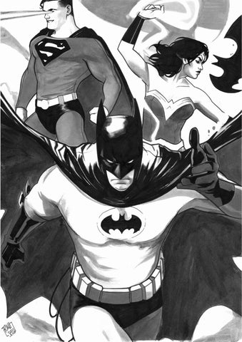 Francesco Tomaselli Original Art Batman / Superman World's Finest #32 Cover