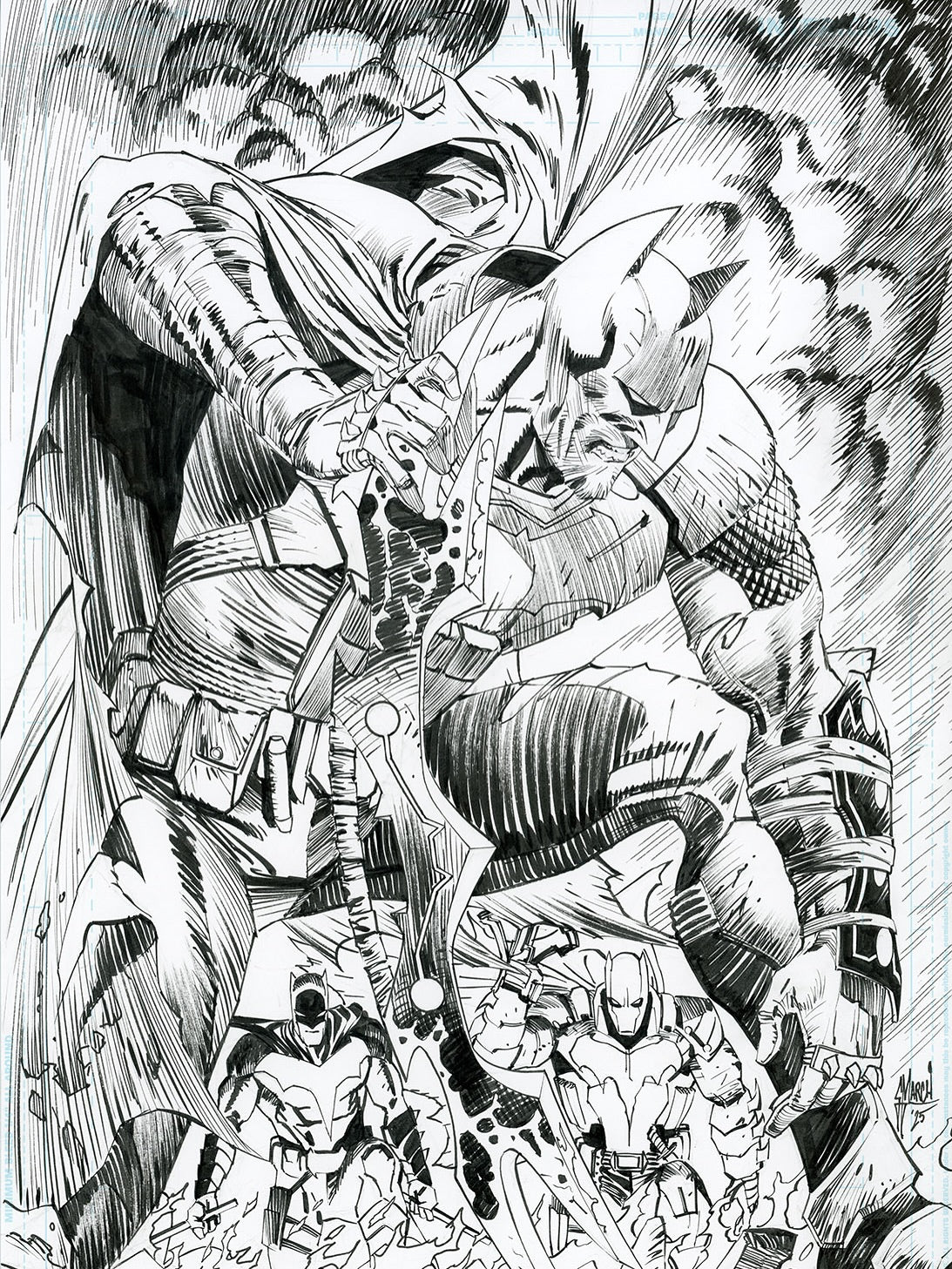 Guillem March Original Art DC K.O.: Knightfight #2 Batman Cover