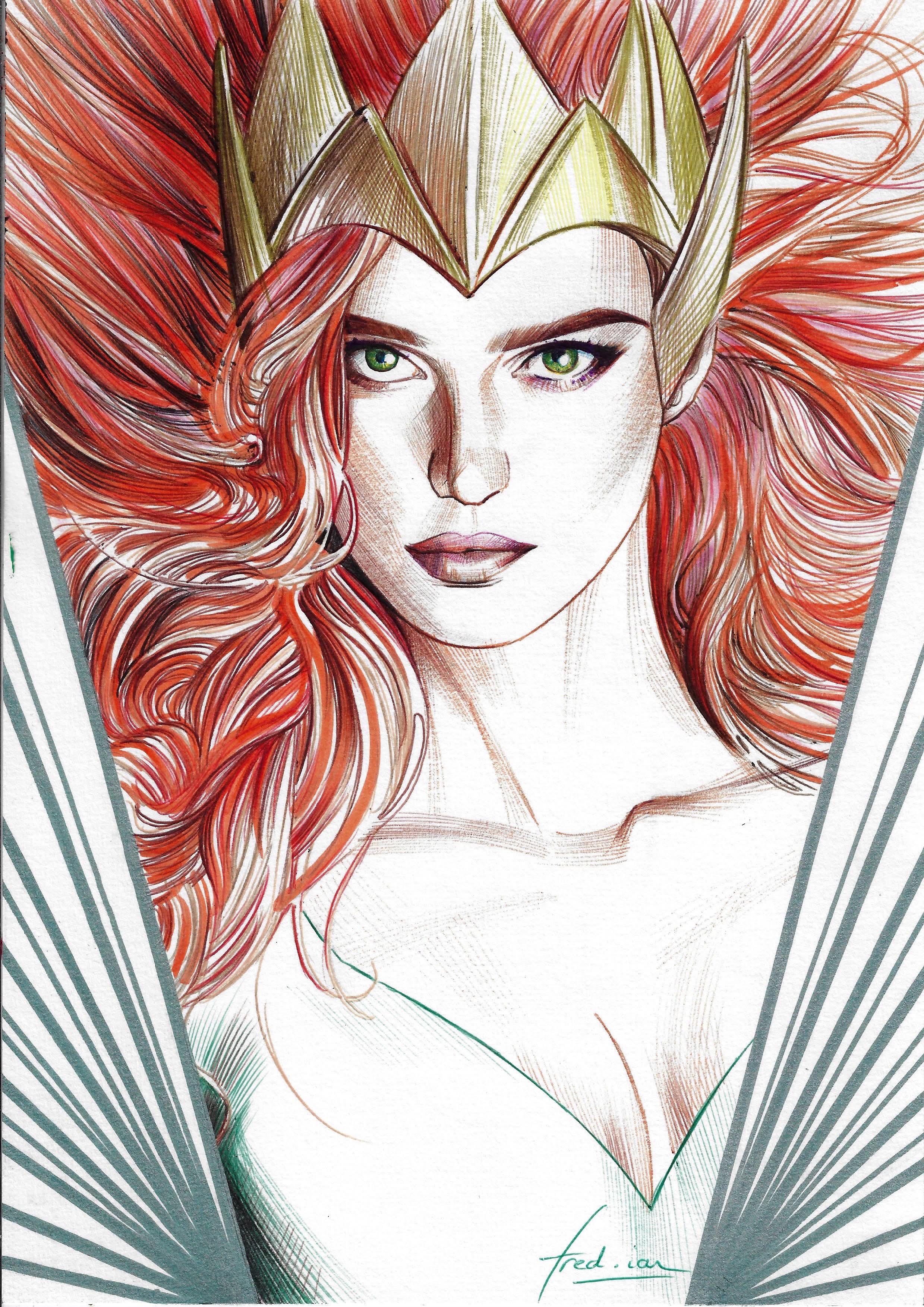 Fred Ian Original Art Mera DC Heroines Collection Illustration