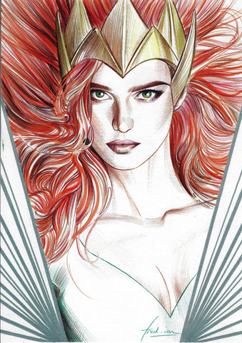 Fred Ian Original Art Mera DC Heroines Collection Illustration