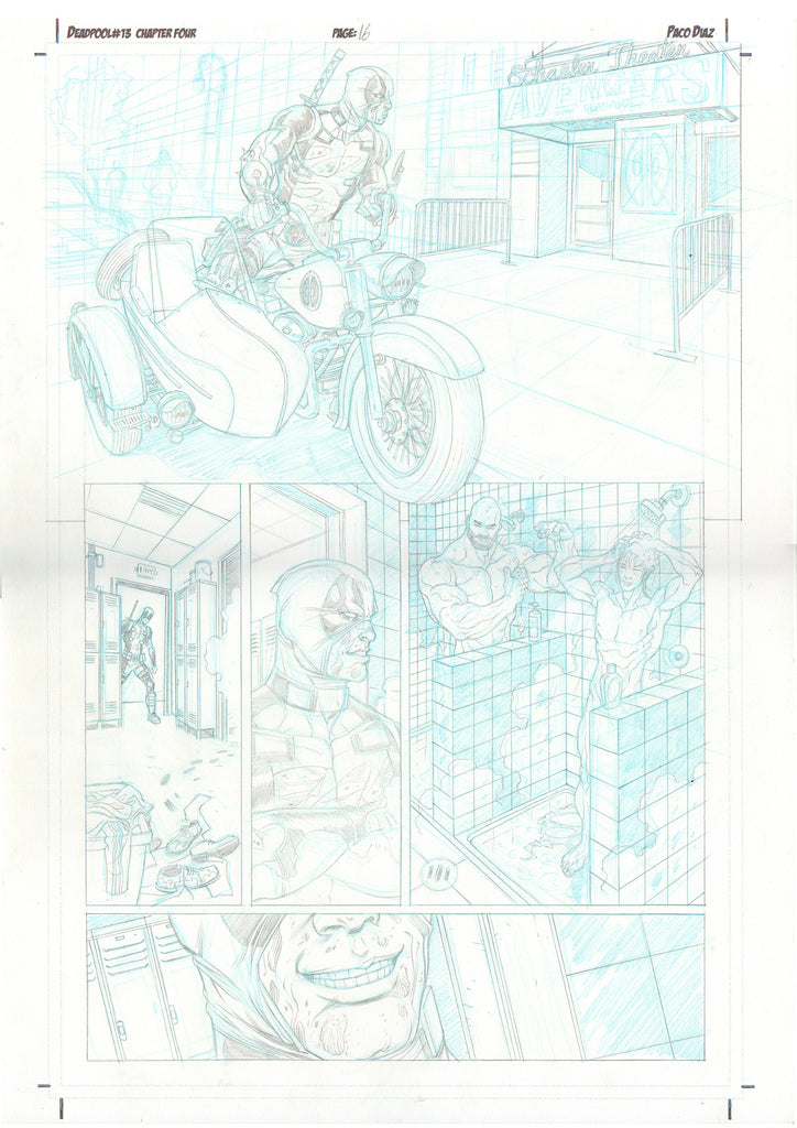 Paco Diaz Original Art Deadpool #13 Page 16 Comic Art