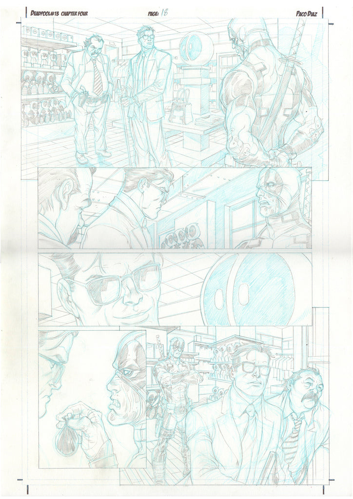 Paco Diaz Original Art Deadpool #13 Page 18 Comic Art