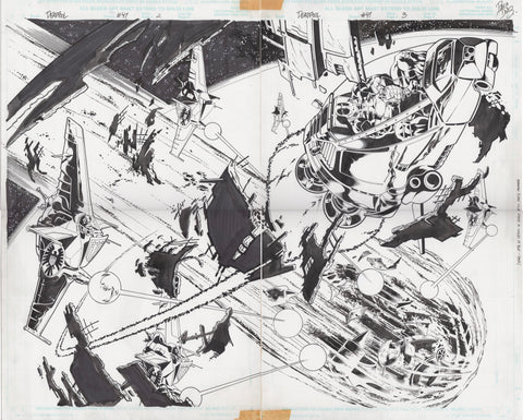 Paco Diaz Original Art Deadpool #41 Double Page Spread Pages 3-4