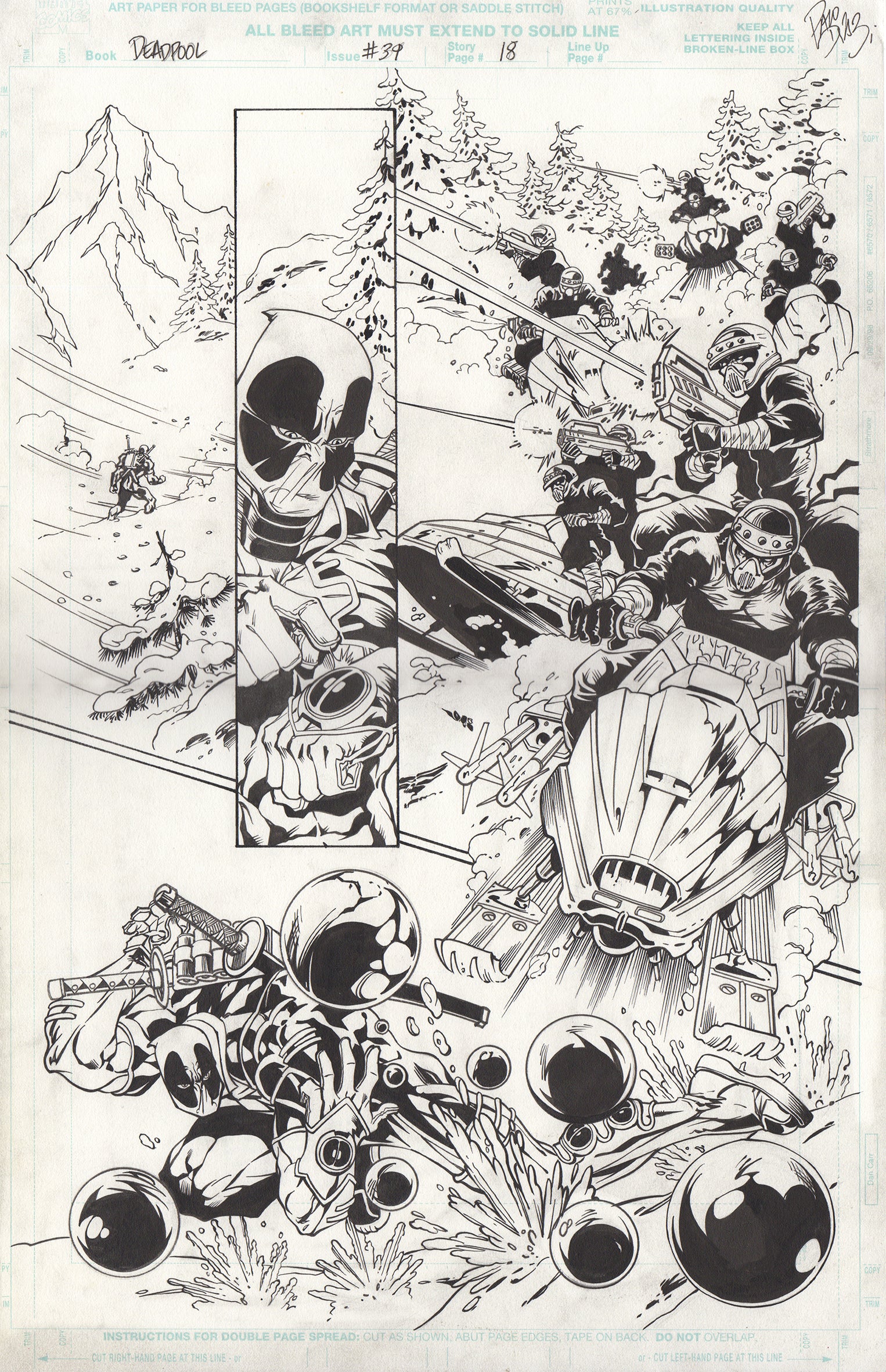 Paco Diaz Original Art Deadpool #39 Page 18 Splash