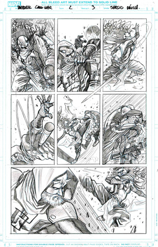 Sergio Davila Original Art Daredevil: Gang War #2 Page 3