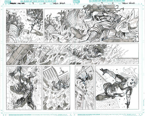 Sergio Davila Original Art Daredevil: Gang War #4 Page 10-11 Double Page Spread