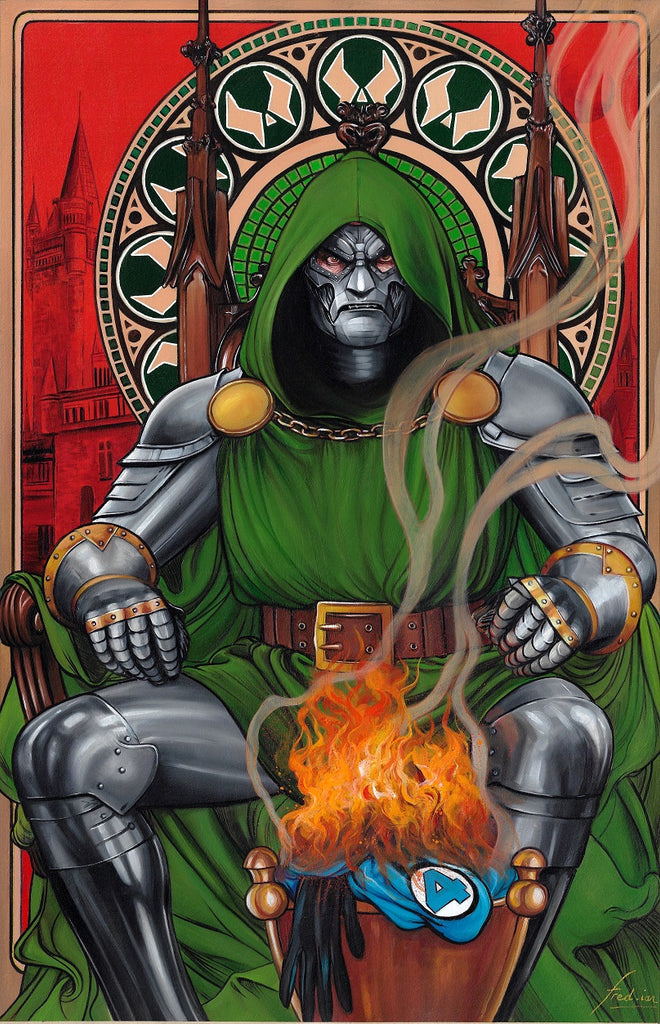 Fred Ian Doctor Doom Art Nouveau Collection 12x18  Limited To 20 Signed & Numbered Edition Giclee Comic Art