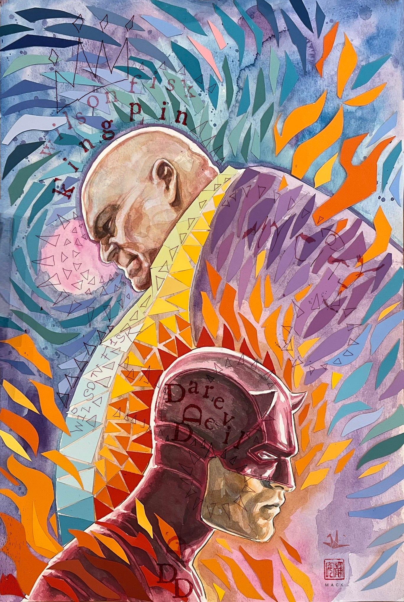 David Mack Daredevil & Kingpin 12x18