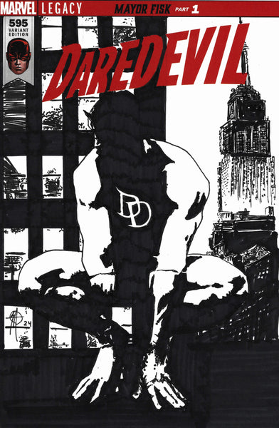 Seth Adams Original Art Daredevil Blank Cover