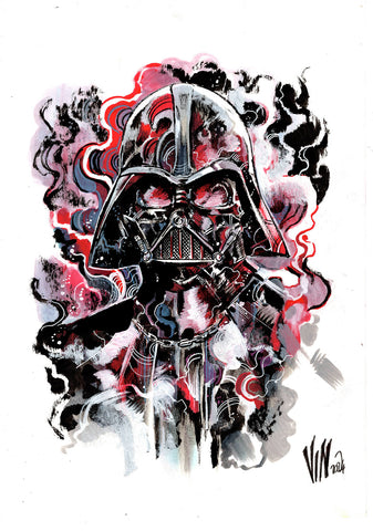 Vincenzo Riccardi Original Art Darth Vader A4 Illustration