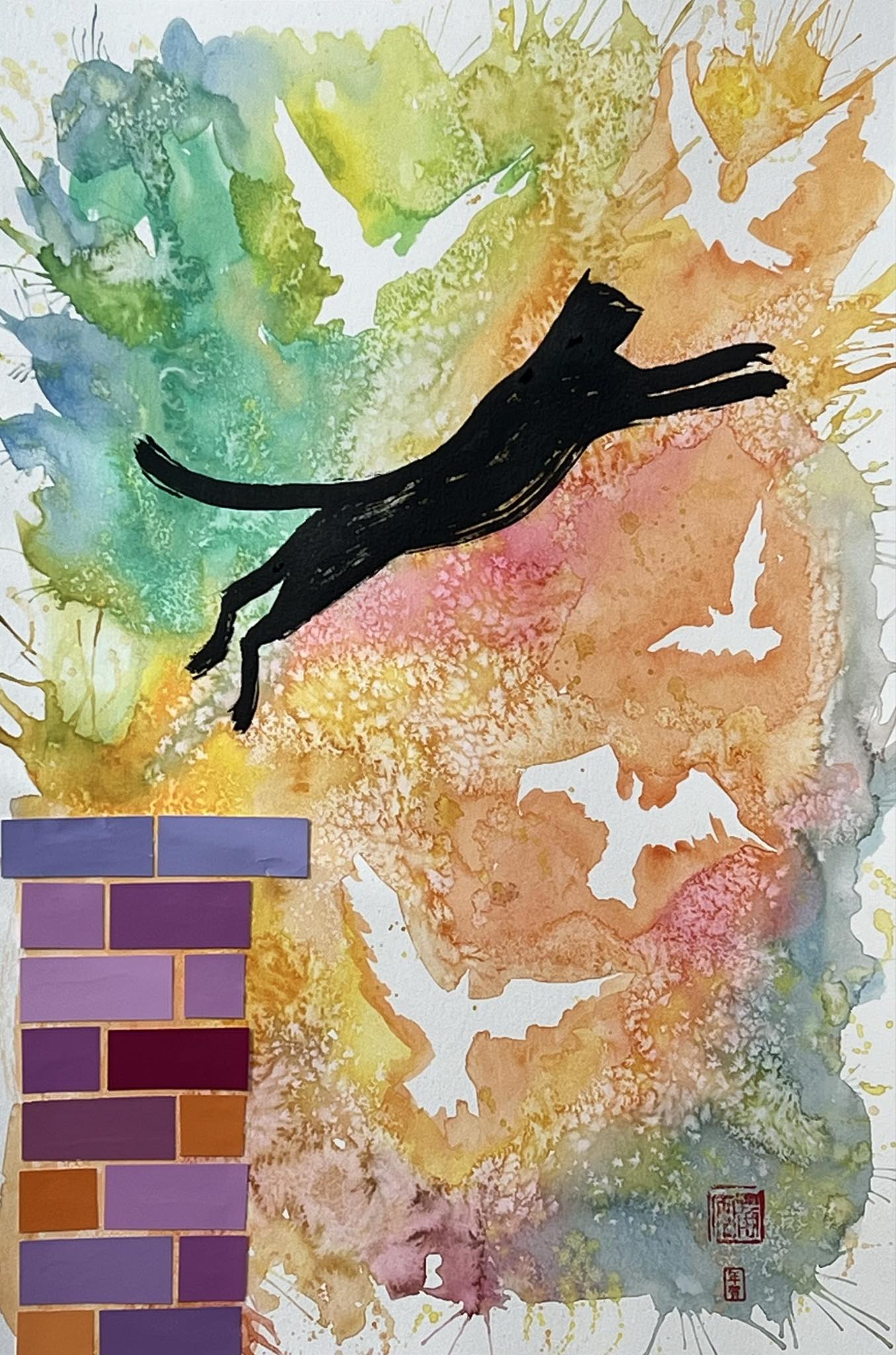 David Mack Original Art Cat Book Published Page Piece 13