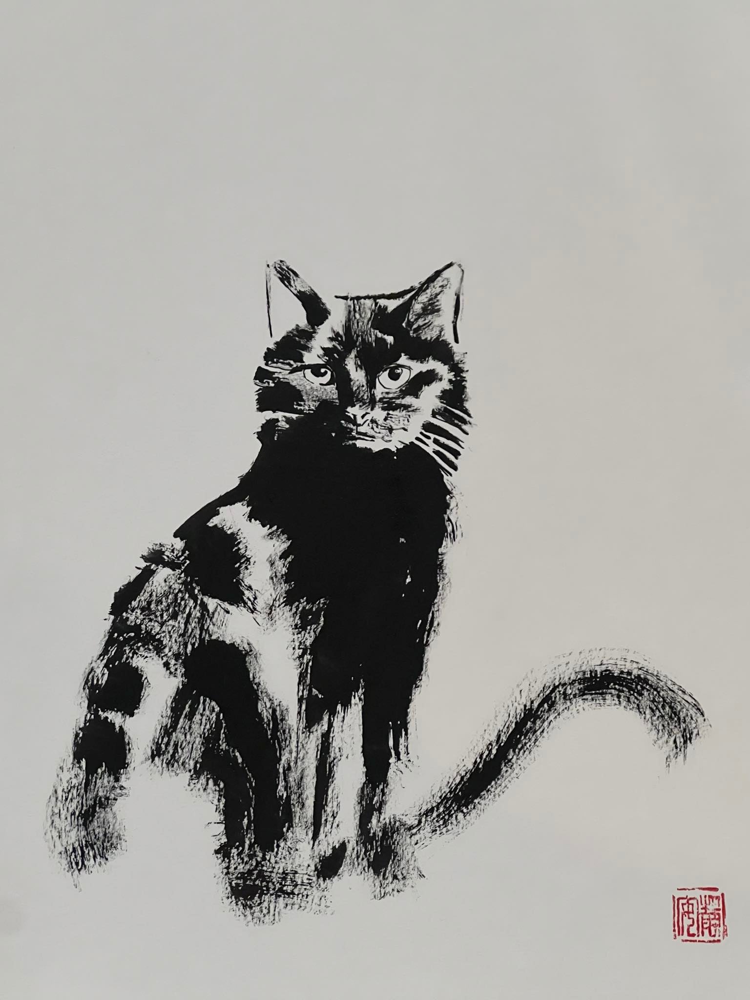 David Mack Original Art Cat Book Published Page Piece 2 (Cat Study)