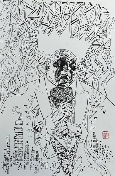 David Mack Original Art Daredevil #28 Kingpin: Mayor Fisk Brush & Ink Cover