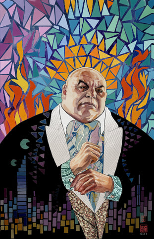 David Mack Original Art Daredevil #28 Kingpin: Mayor Fisk Mixed Media Collage Cover