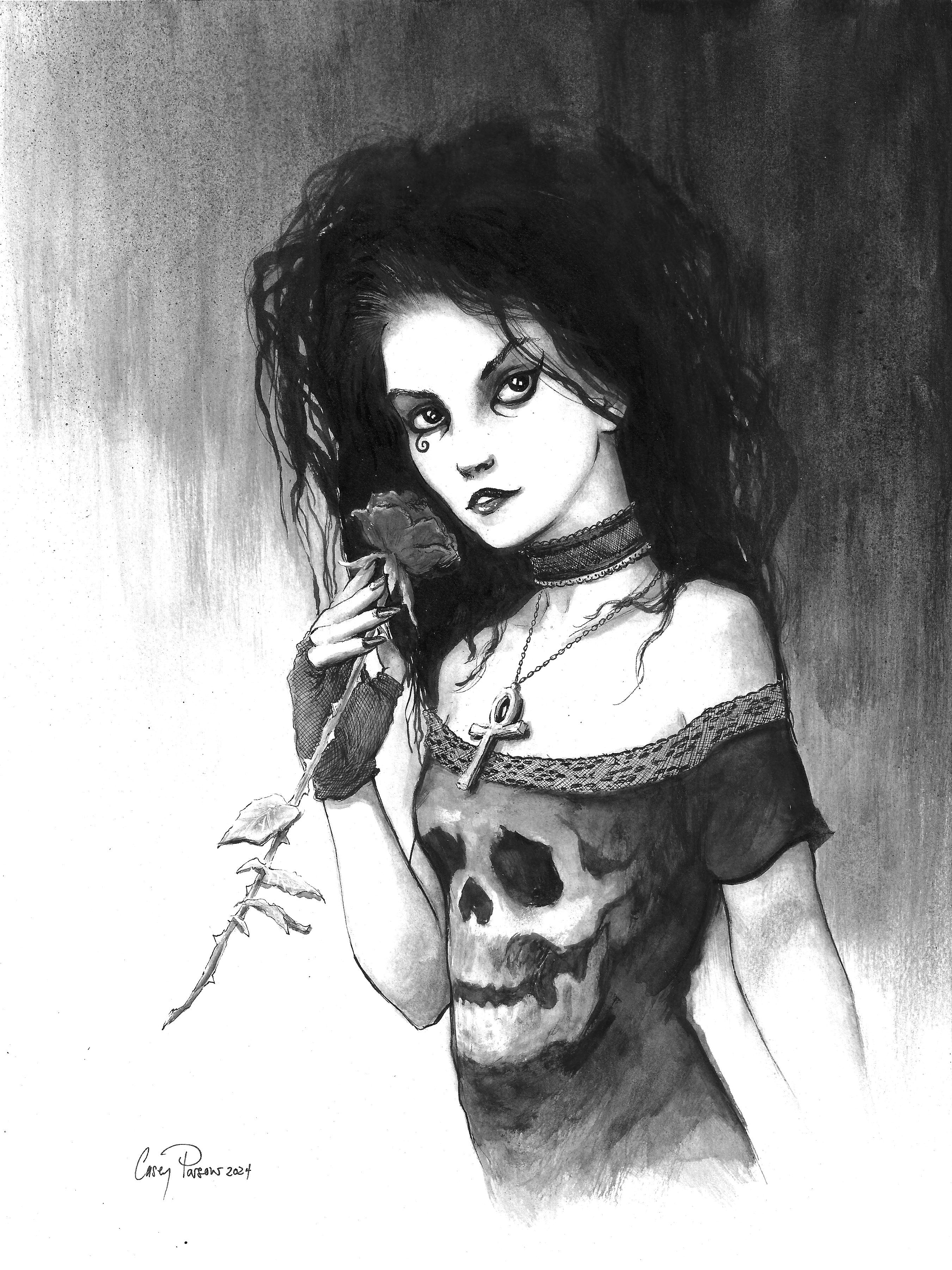 Casey Parsons Original Art Death Illustration