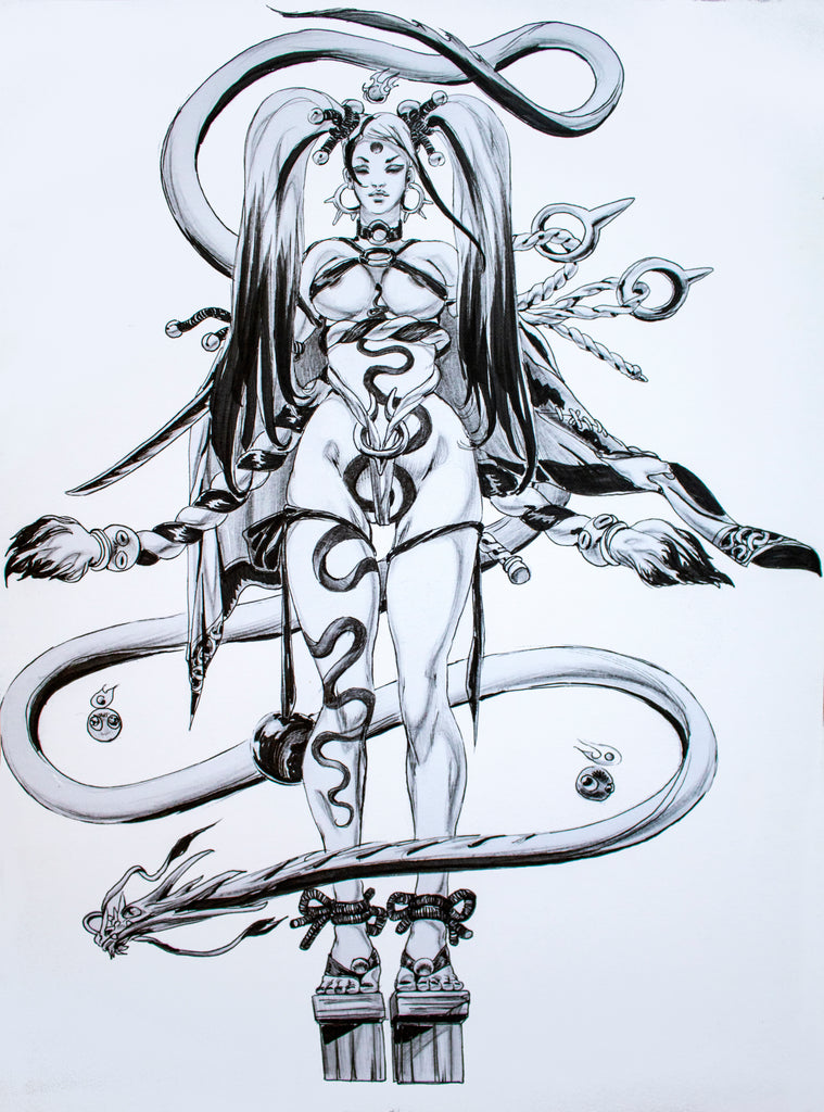 Yona Saura Original Art Dragon Girl Illustration Comic Art