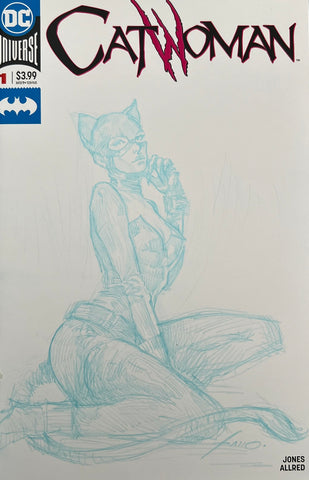 Viktor Farro Original Art Catwoman Blank Cover Illustration