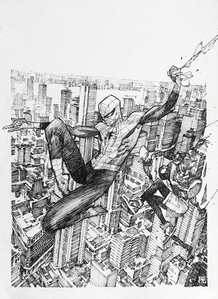 Dike Ruan Original Art Spider-Man Illustration