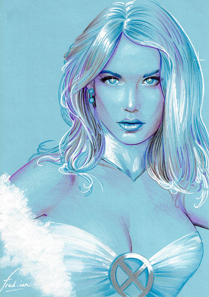 Fred Ian Original Art Emma Frost Illustration