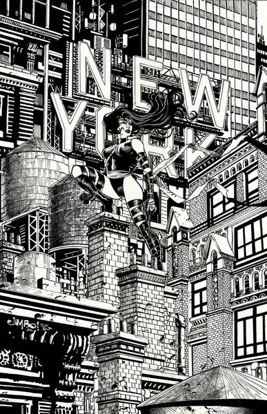 Jimbo Salgado Original Art Elektra Illustration