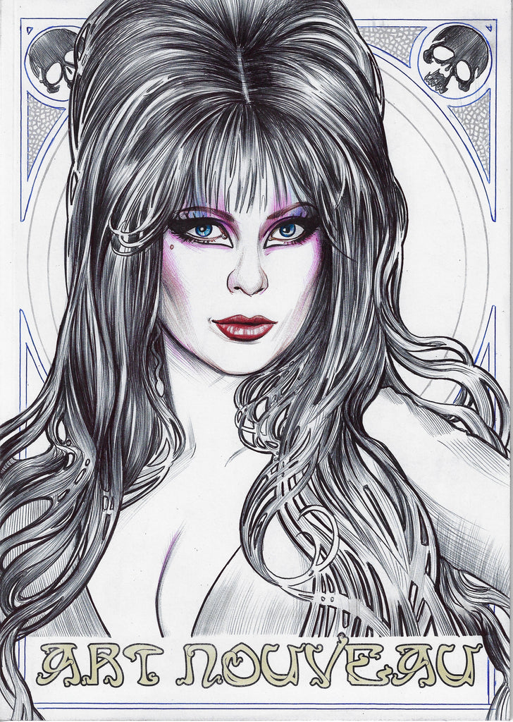 Elvira Blank Cover Edition Art Nouveau Art Book by Fred Ian Comic Art