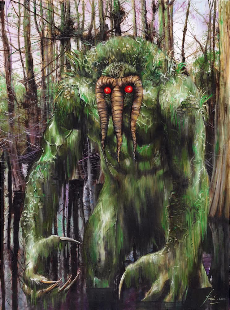 Fred Ian Original Art Man-Thing Marvel Unbound Upper Deck Trading Card Art Comic Art