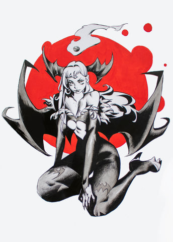 Yona Saura Original Art Morrigan Illustration