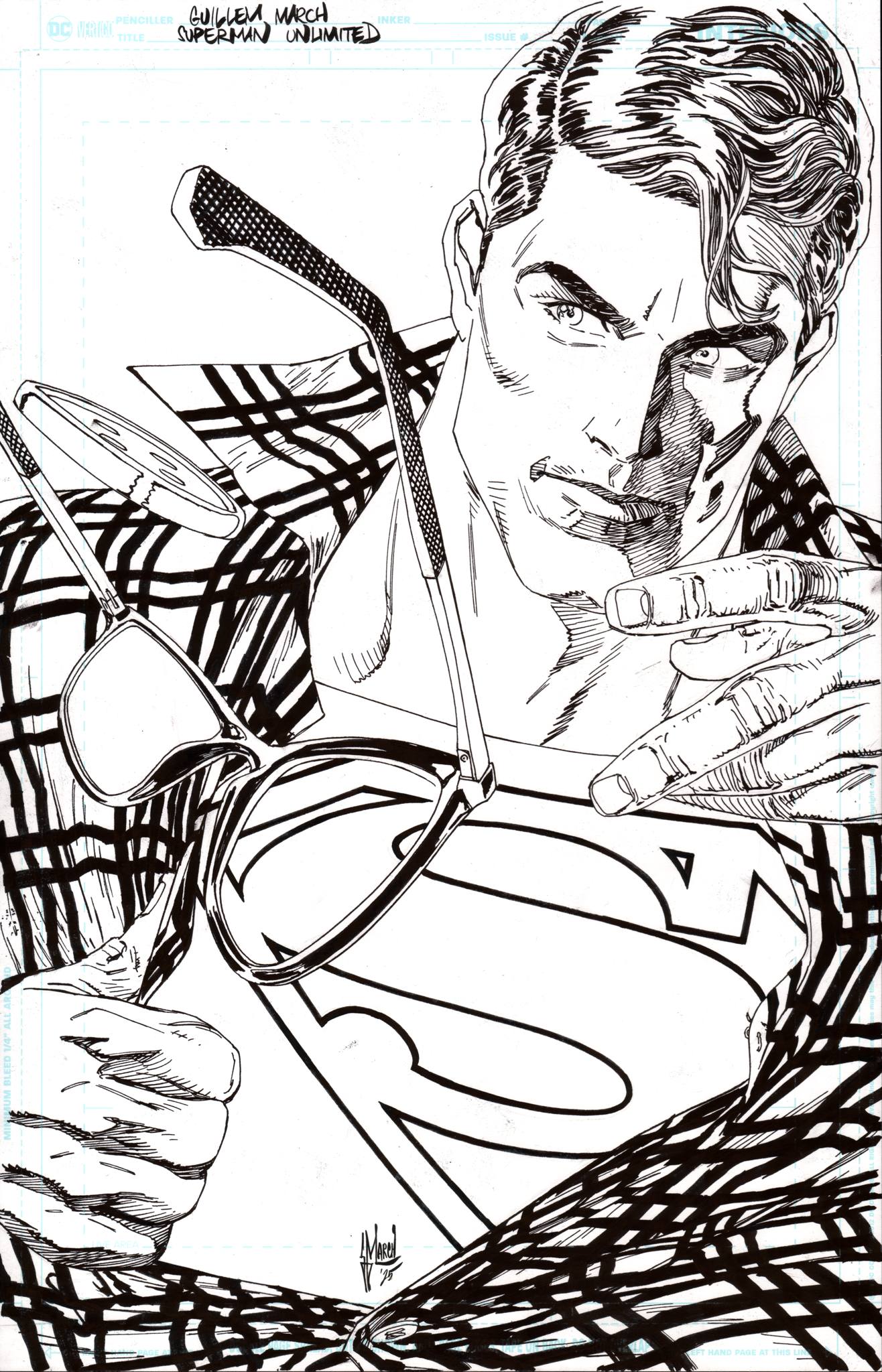 Guillem March Original Art Superman Unlimited #6 Cover
