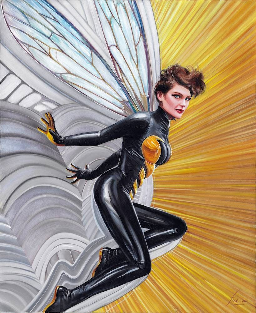 Fred Ian Original Art Wasp Marvel Unbound Upper Deck Trading Card Art Comic Art