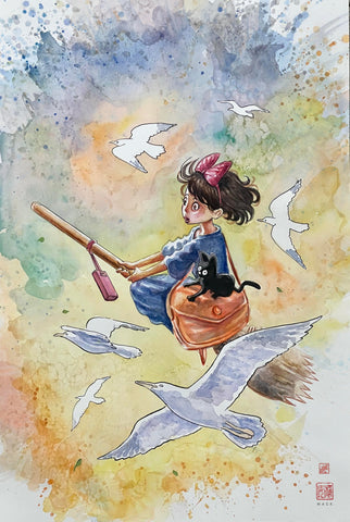 David Mack Original Art Studio Ghibli Collection: Kiki’s Delivery Service Illustration