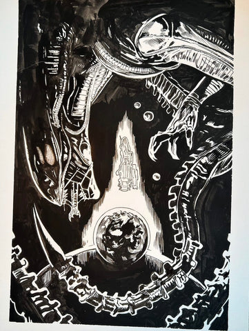 NYCC @ HOME SPECIAL OFFER Michael Walsh Original Art Alien #3 Cover