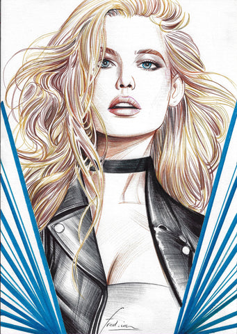 Fred Ian Original Art Black Canary DC Heroines Collection Illustration