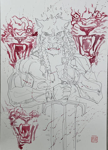 David Mack Original Art Battle Beast #1 Pencil & Ink Cover Prelim