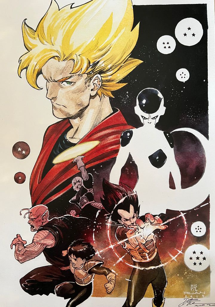 HAND SIGNED Dike Ruan Dragon Ball Z Limited Edition Fine Art Print Comic Art