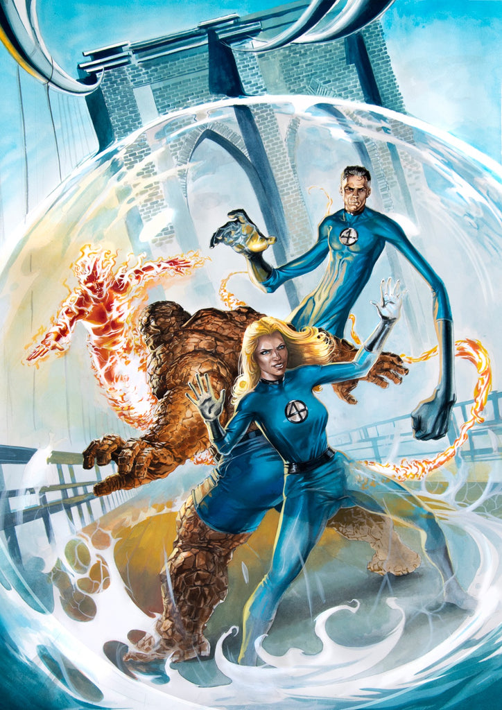 Pasquale Ferrara Original Art Fantastic Four Illustration Comic Art