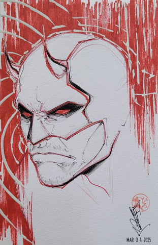 Francesca Fantini Original Art Daredevil 5.5x8.5" Illustration