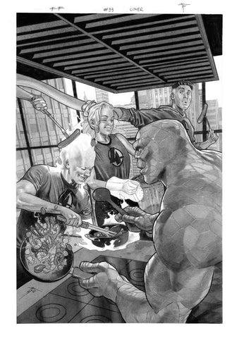 Francesco Mobili Original Art Fantastic Four #33 Cover
