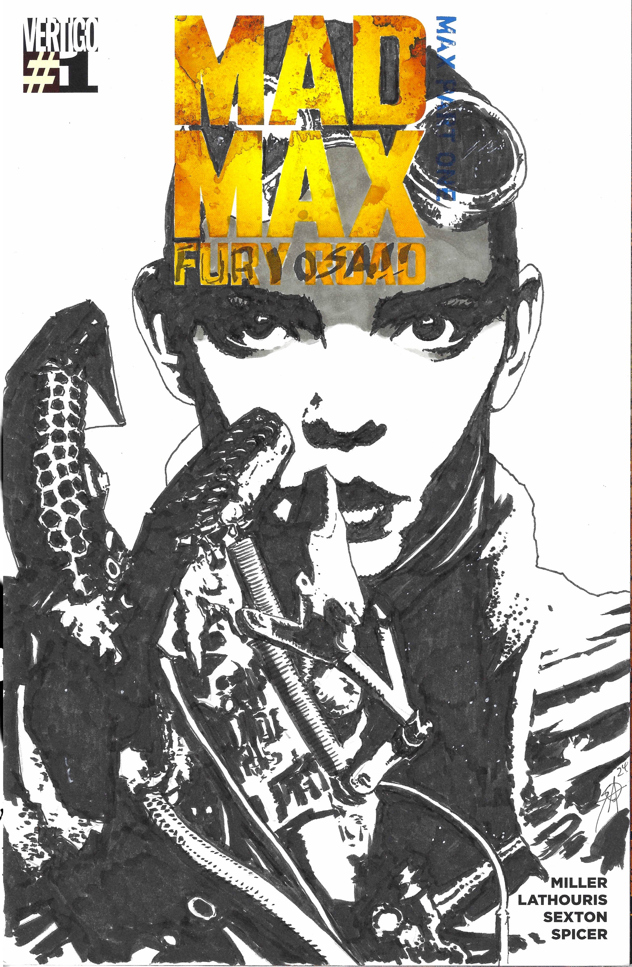 Seth Adams Original Art Mad Max Furiosa Blank Cover – Kirby's
