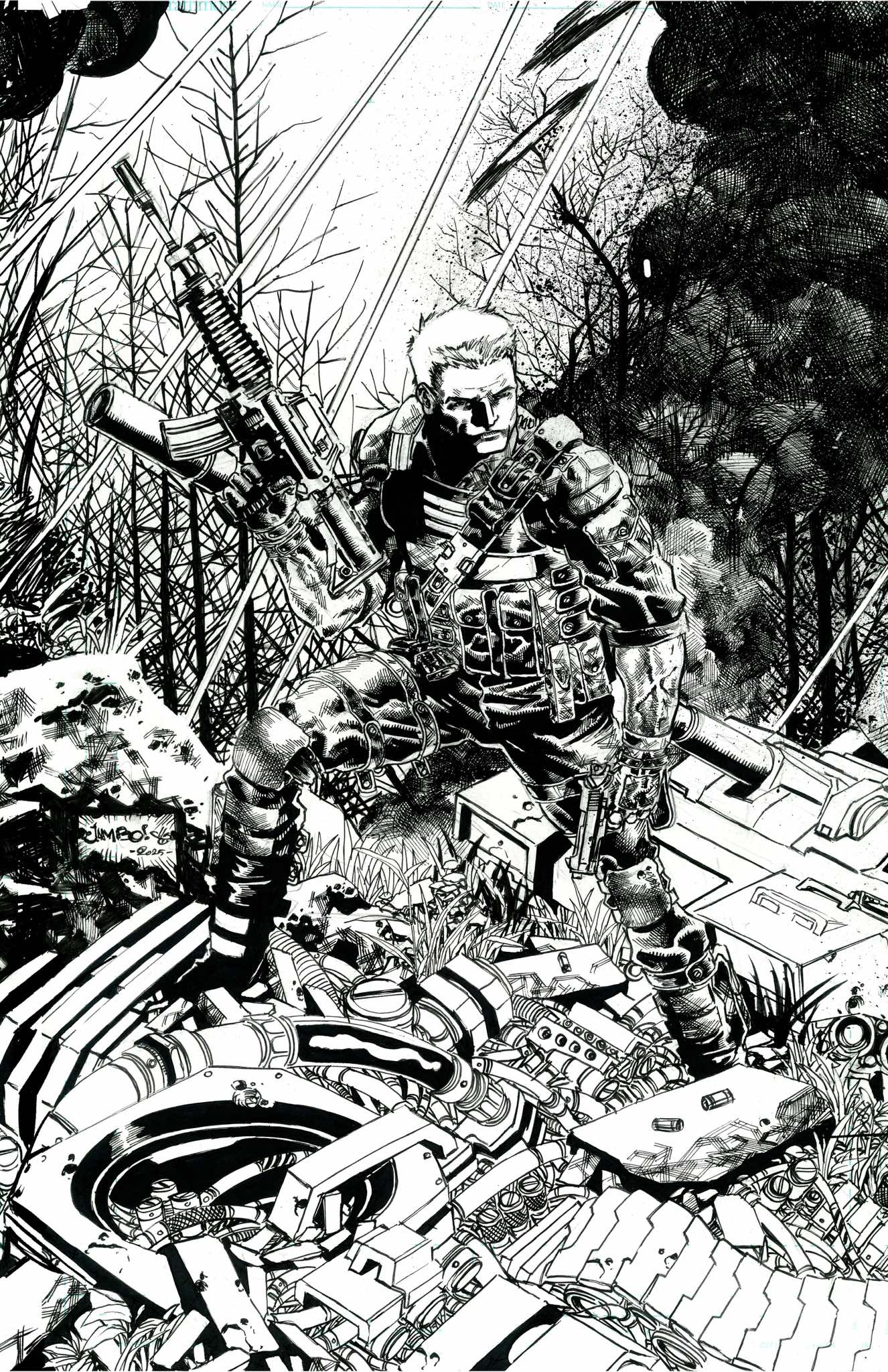 Jimbo Salgado Original Art G.I.Joe ARAH Silent Missions: Spirit #1 Connecting Cover