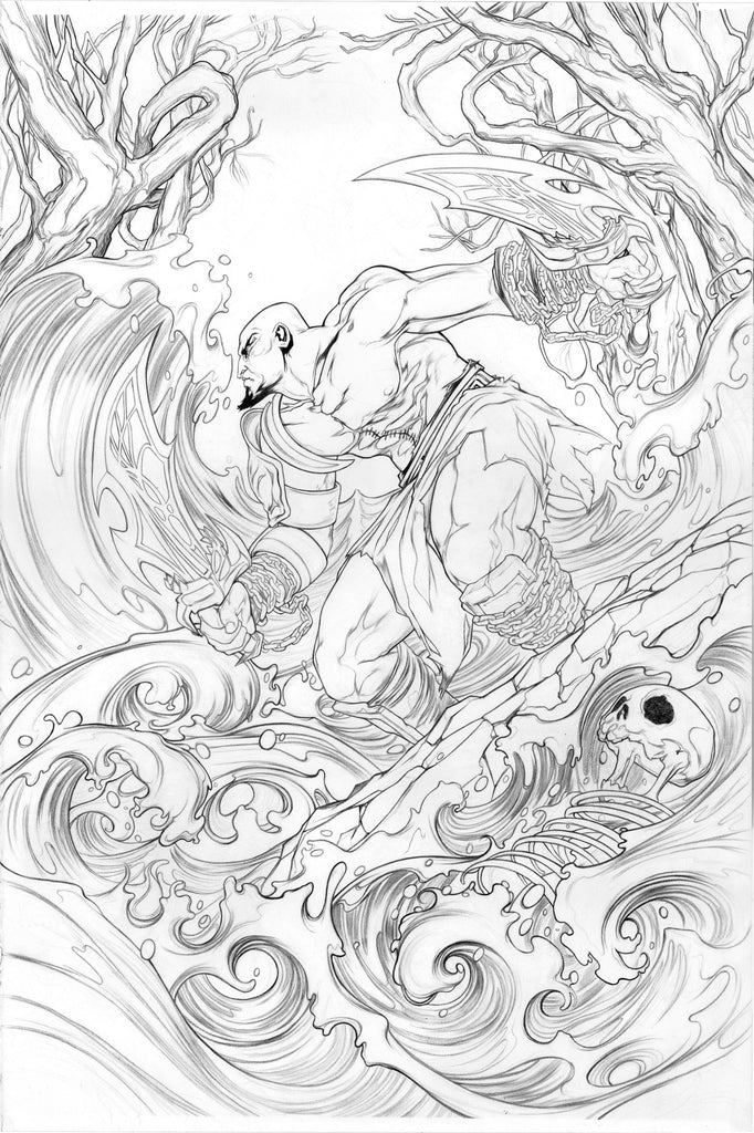 Nimit Malavia Original Art Sony's God Of War Officially Licensed Poster Art Comic Art